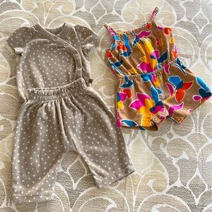 4/$16 Newborn Baby Girl Outfit from Baby Gap plus Romper from Carter’s
